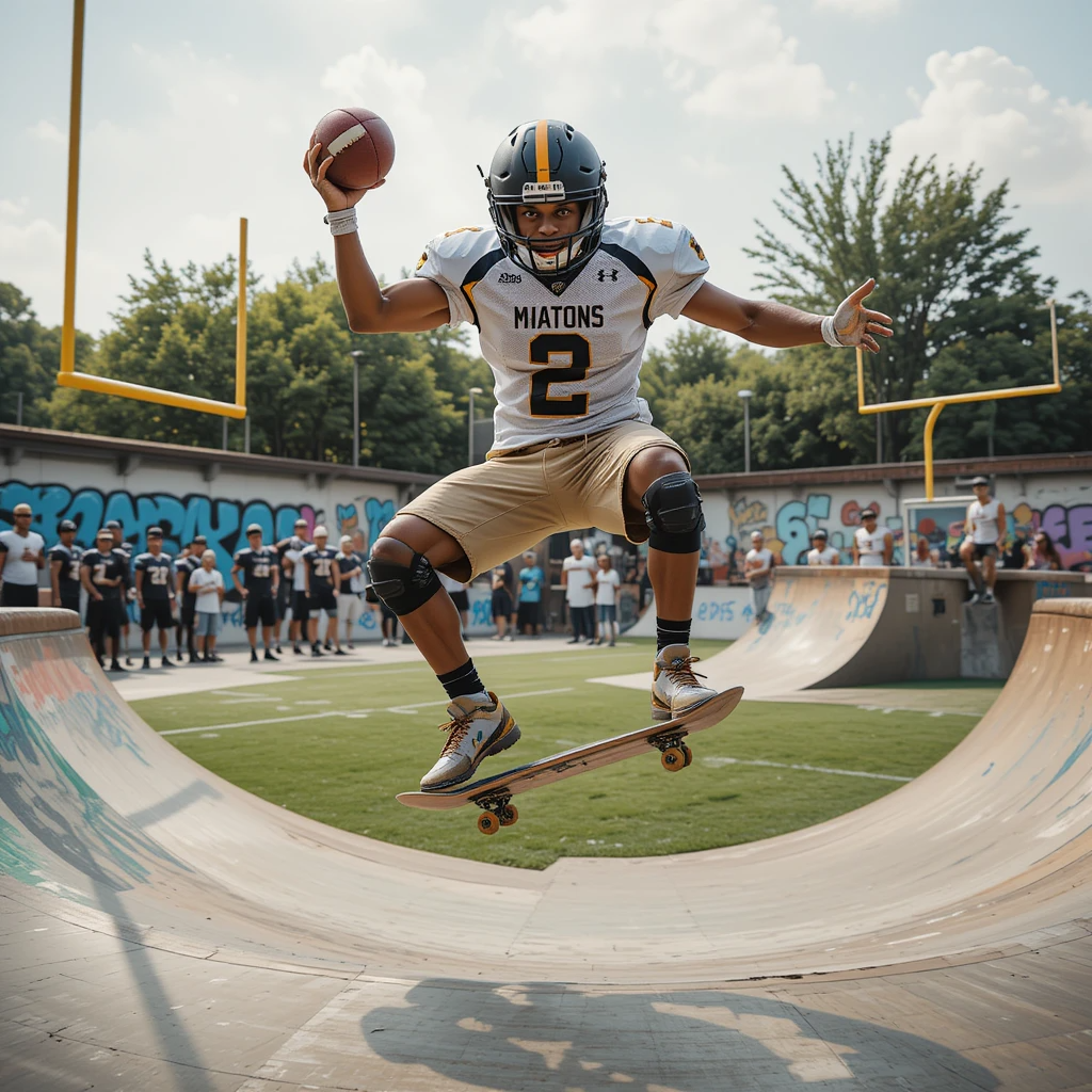 What happens if you mix football and skateboarding?